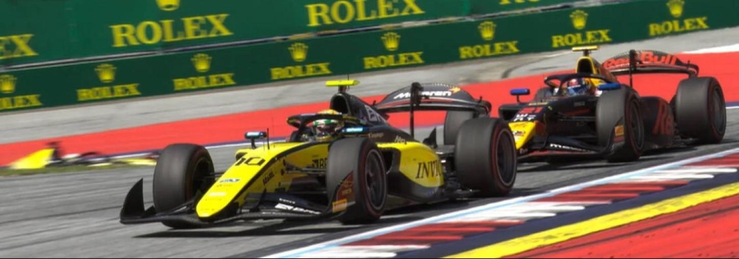 F2: Gabriel Bortoleto vira líder no início, acerta estratégia e vence corrida 2 na Áustria