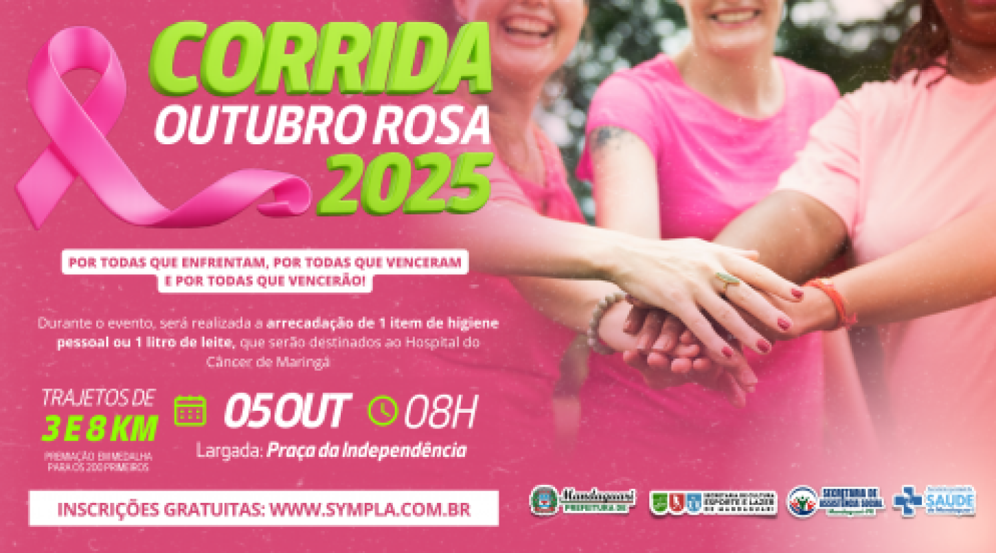 Prefeitura de Mandaguari promove a Corrida Outubro Rosa 2025.